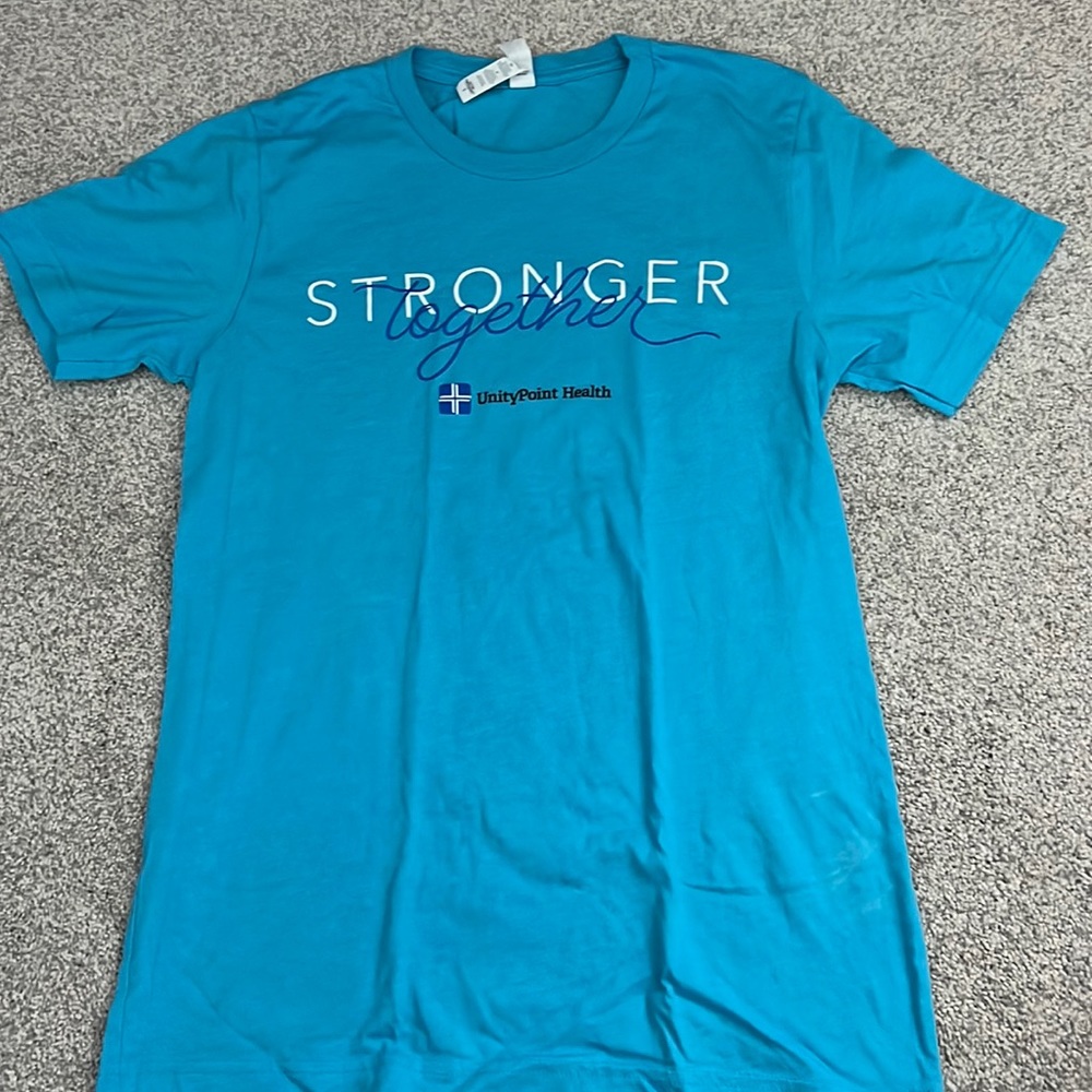 Canvas size small women’s short sleeve blue shirt
